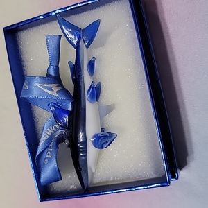 Handmade glass shark ornament